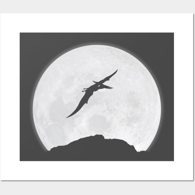 Pterodactyl and the Moon Wall Art by Crab